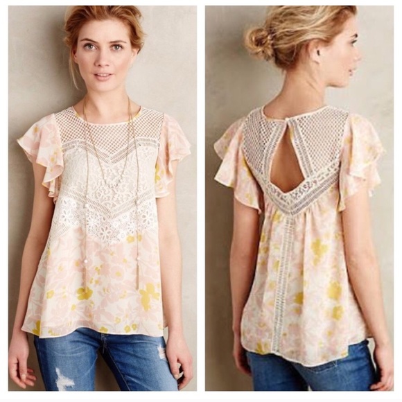Anthropologie Tops - HD in Paris - Fluttered Flores blouse